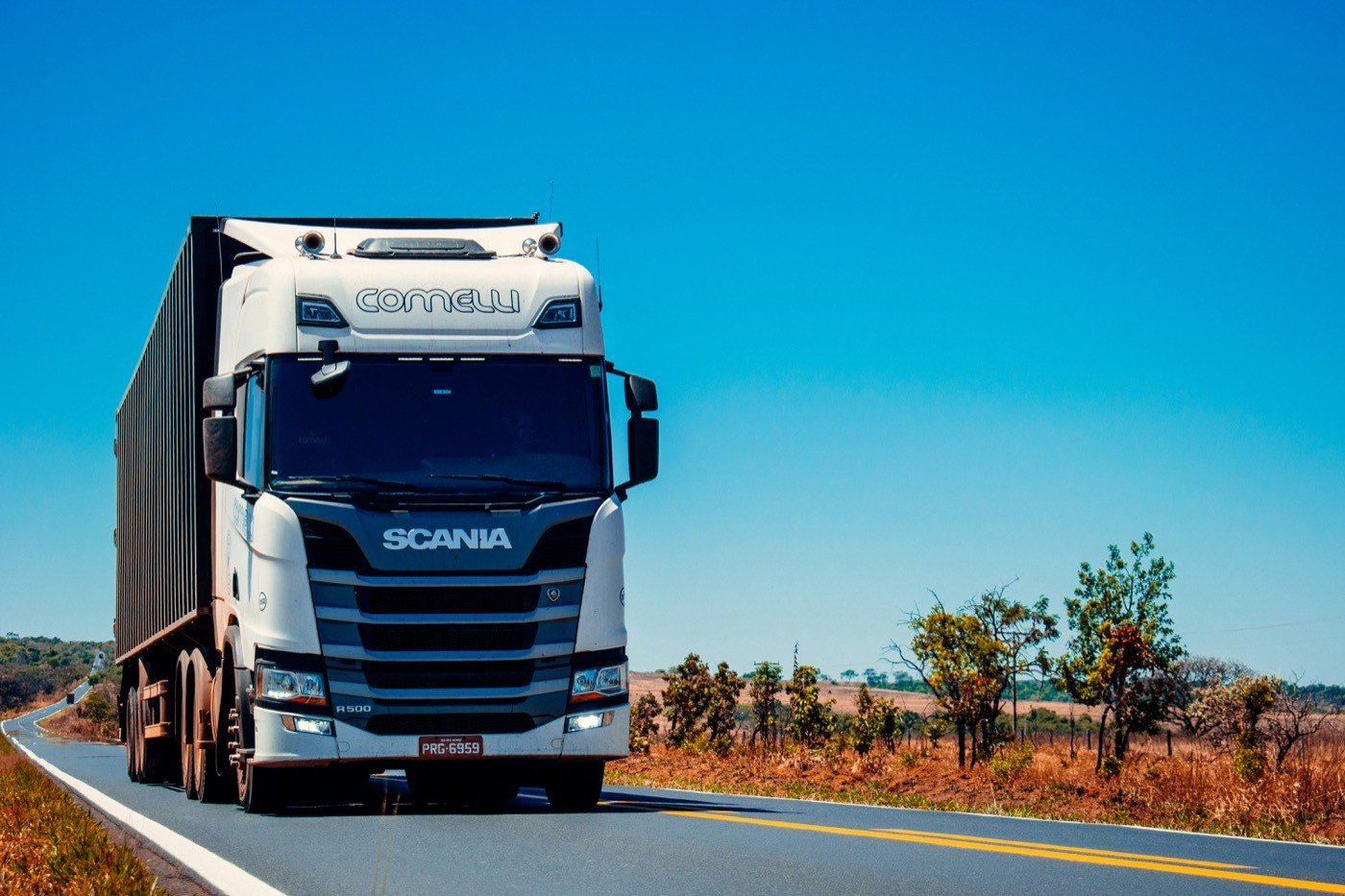 Truck on an open highway